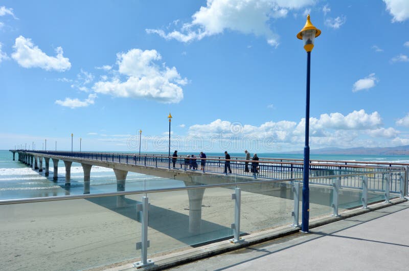 Nya Brighton Pier Christchurch - Nya Zeeland royaltyfria bilder