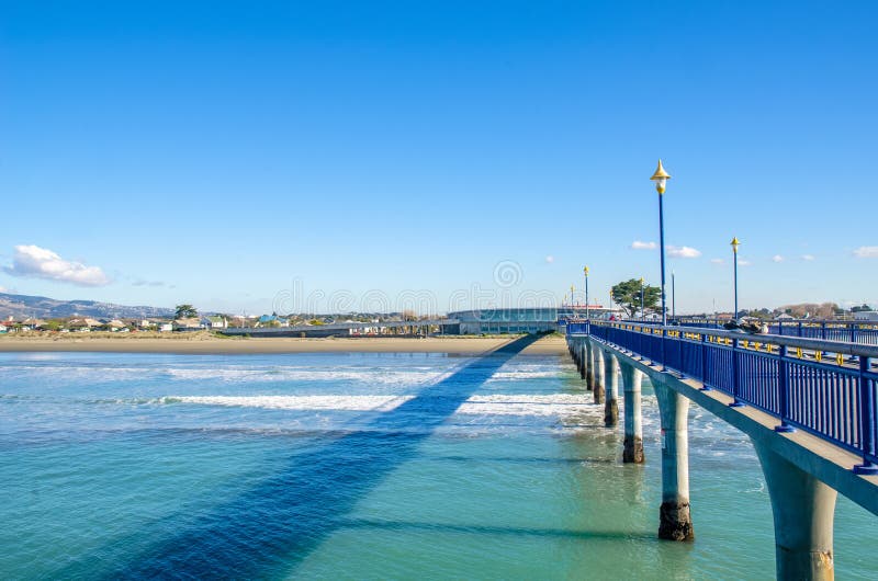 Nya Brighton Pier i Christchurch, Nya Zeeland royaltyfri foto
