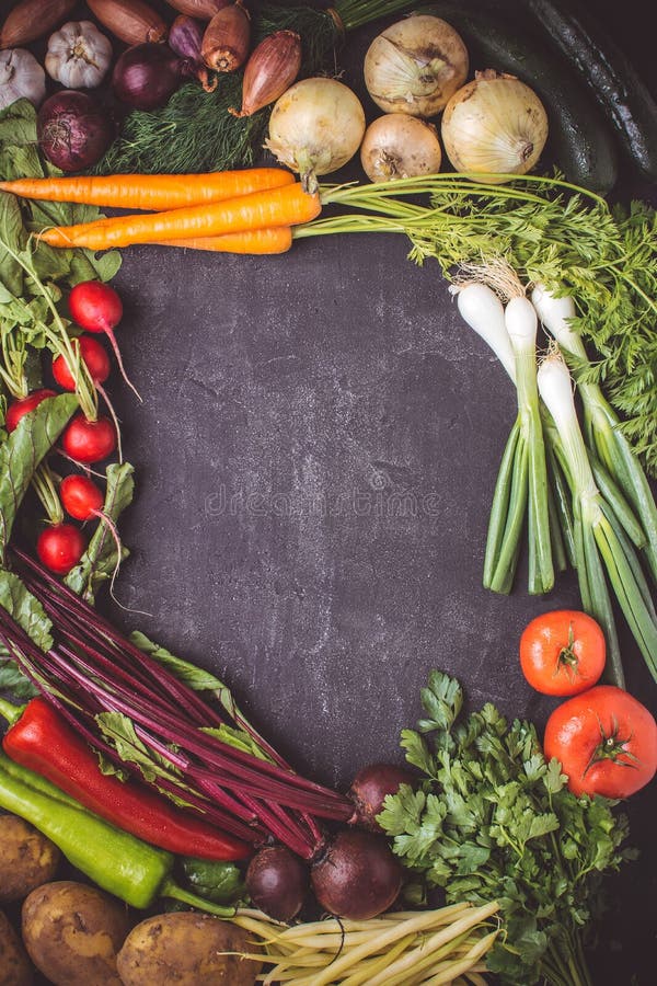 Nya gr?nsaker p? m?rk bakgrund Strikt vegetarianr?kost Modell f?r meny eller recept arkivbild Nya gr?nsaker p? m?rk bakgrund Strikt vegetarianr?kost Modell f?r meny eller recept arkivbild