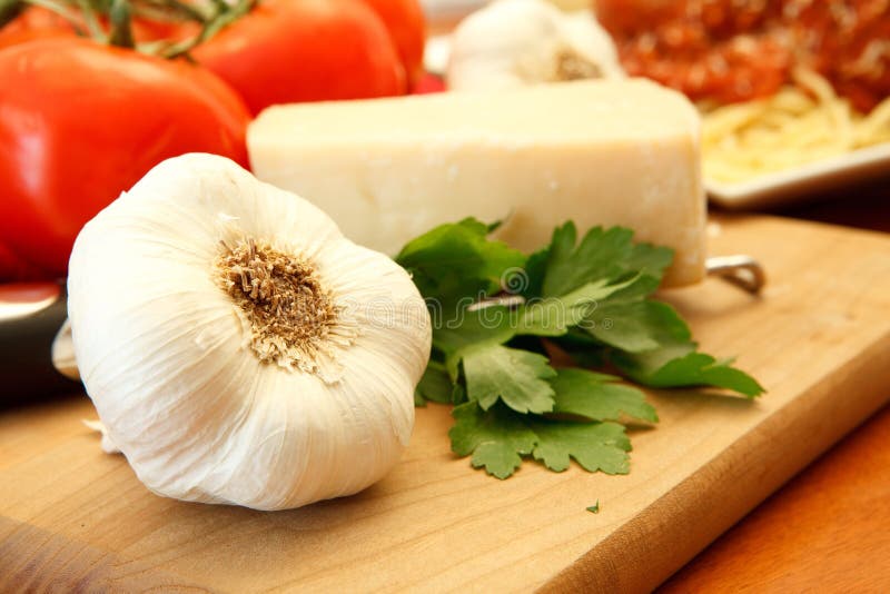 Fresh Dinner Ingredients for an Italian meal. Fresh Dinner Ingredients for an Italian meal