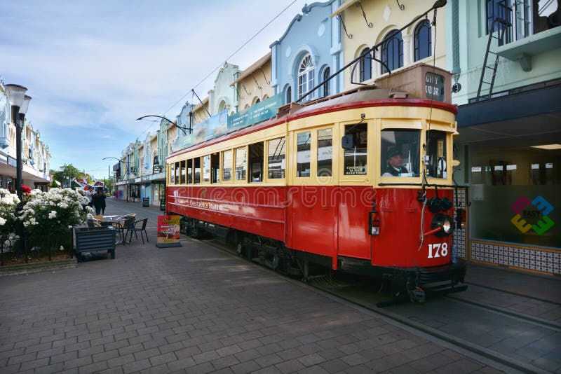 Nya Regent Street i Christchurch - Nya Zeeland royaltyfri fotografi