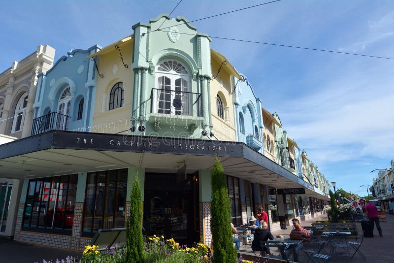 Nya Regent Street i Christchurch - Nya Zeeland fotografering för bildbyråer