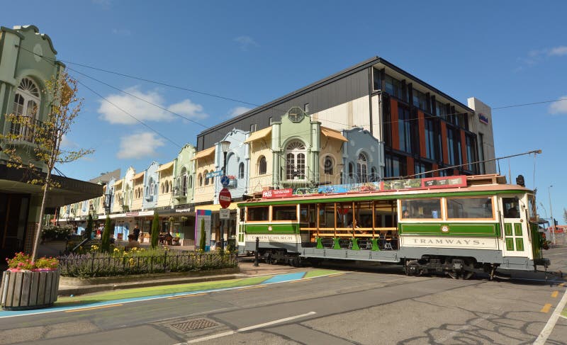 Nya Regent Street i Christchurch - Nya Zeeland fotografering för bildbyråer