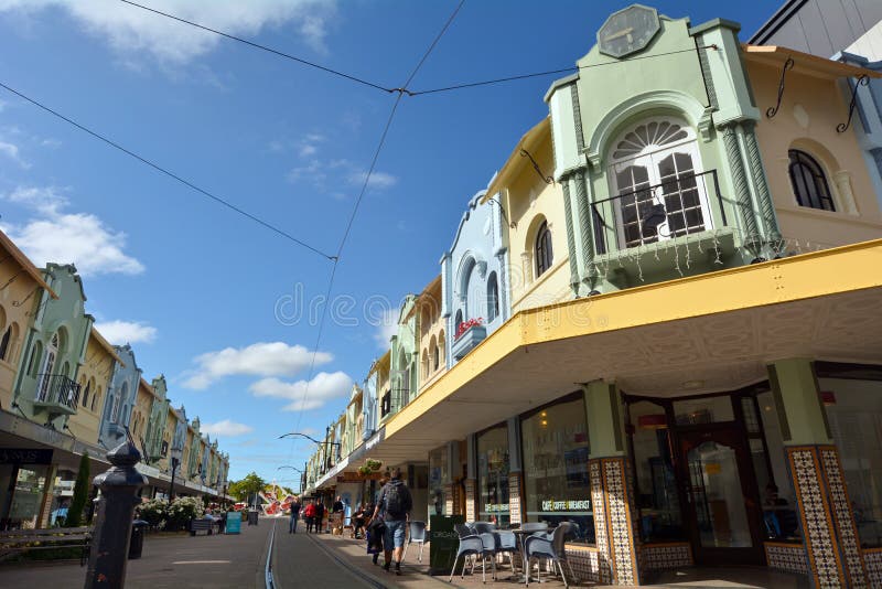Nya Regent Street i Christchurch - Nya Zeeland arkivfoton