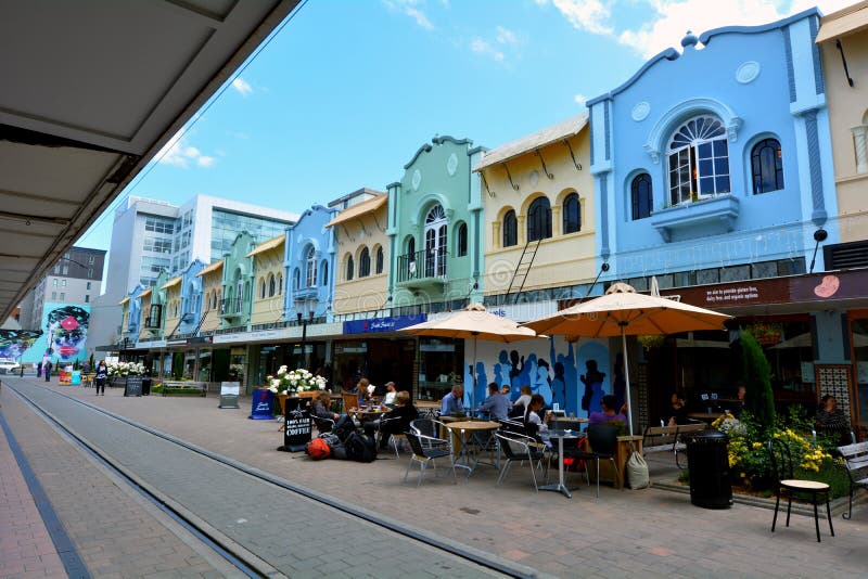 Nya Regent Street i Christchurch - Nya Zeeland arkivfoton