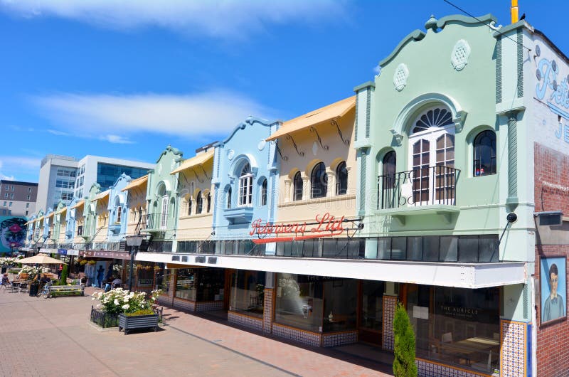 Nya Regent Street i Christchurch - Nya Zeeland arkivfoto