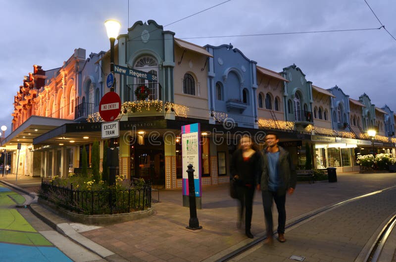 Nya Regent Street i Christchurch - Nya Zeeland arkivfoton