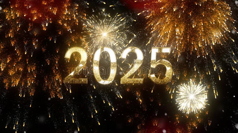 Nya år - nya år - nya år 2025: Fyrverks lyxstil royaltyfri illustrationer
