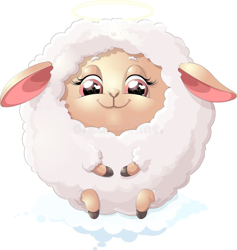 Nyashnye sheep on a white background royalty free illustration