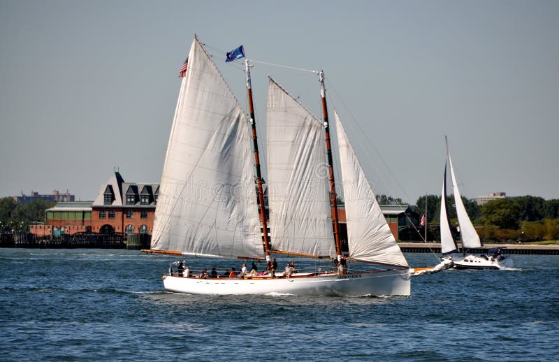 NYC Adirondack Sailing Ship Editorial Stock Image Image of open