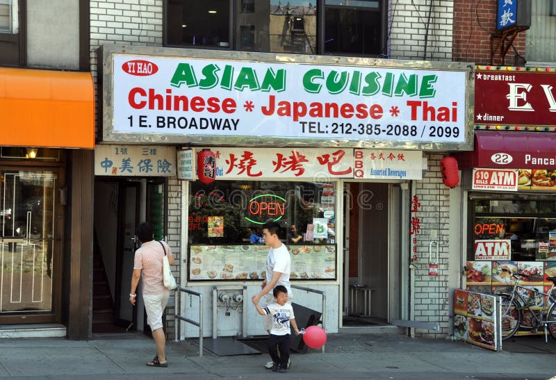 NYC: Asian Restaurant in Chinatown Editorial Photography - Image of