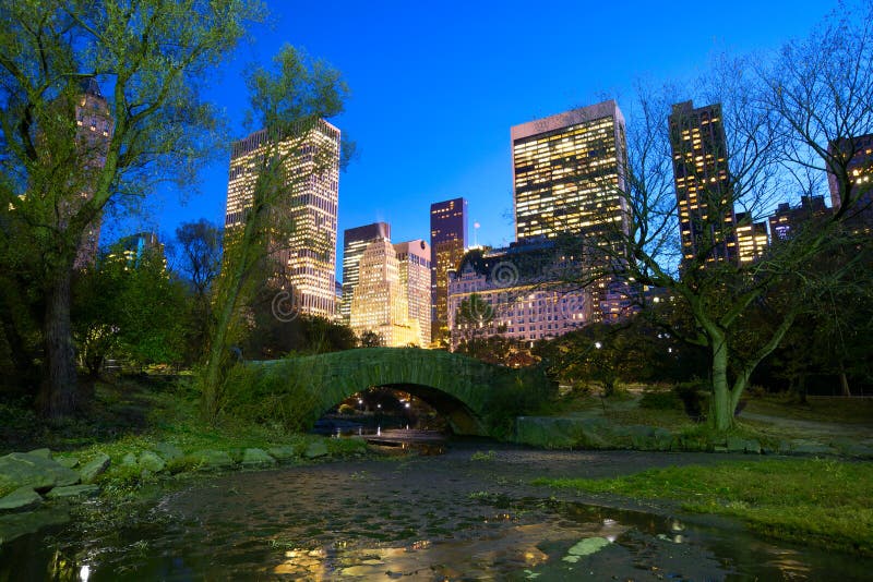 NYC Central Park at night stock image. Image of central 28015865