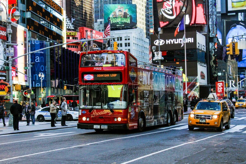 NYC Double Decker Tour bus. stock photo