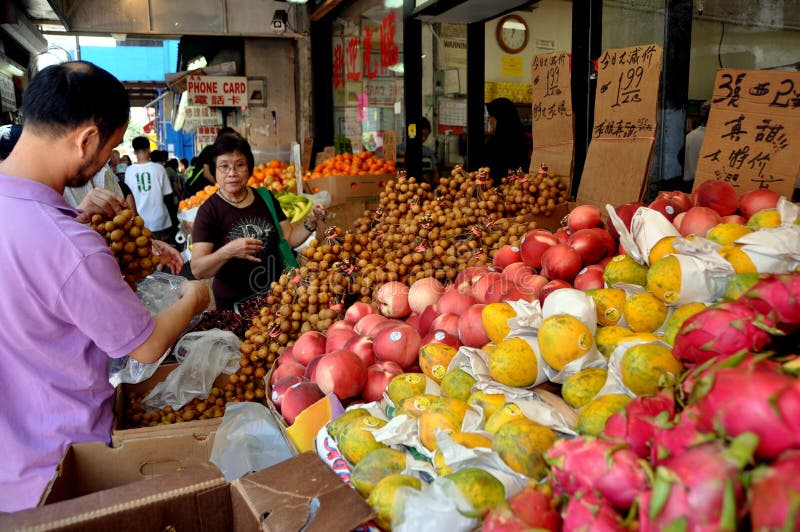 NYC Exotic Fruits in Chinatown Editorial Stock Photo Image of
