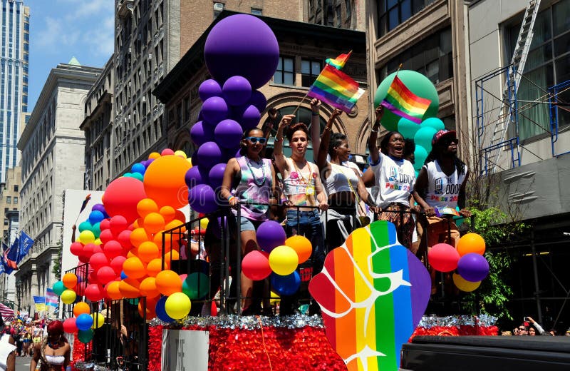 NYC: 2014 Gay Pride Parade editorial stock image. Image of door - 42076219