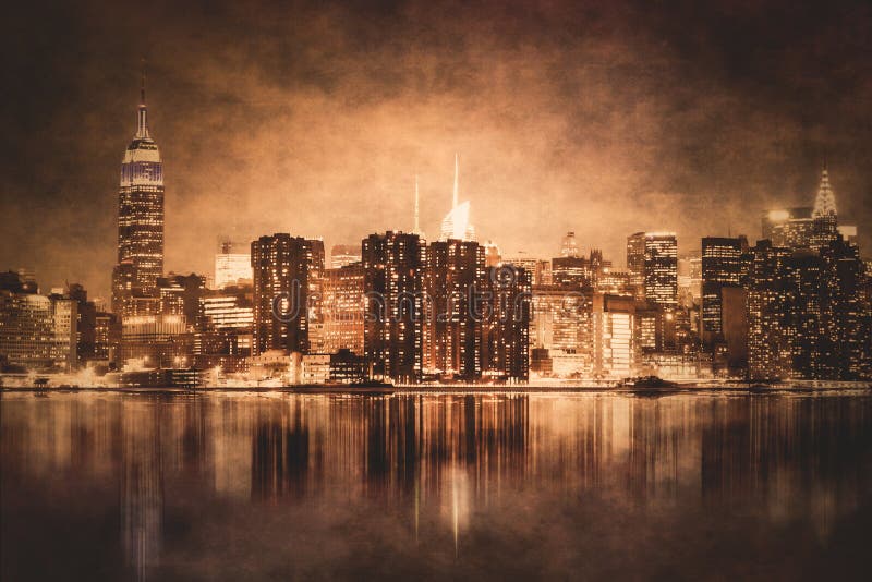 NYC Night Texture Vintage stock photography NYC Night Texture Vintage stock photography