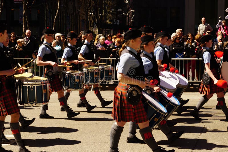 2015 NYC Parade 7 van de Geruit Schots wollen stofdag royalty-vrije stock foto's 2015 NYC Parade 7 van de Geruit Schots wollen stofdag royalty-vrije stock foto's