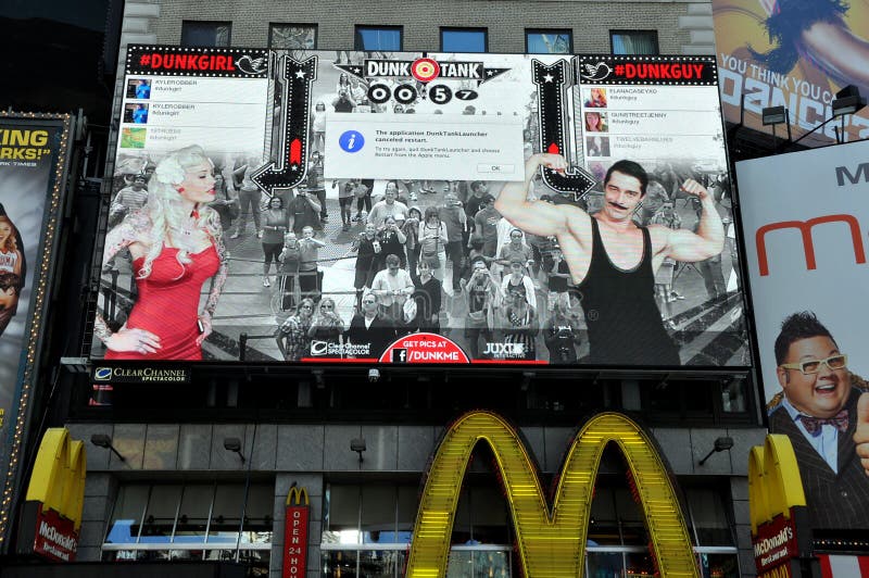 NYC: Times Square Animatronic Digital Billboard royalty free stock photo NYC: Times Square Animatronic Digital Billboard royalty free stock photo