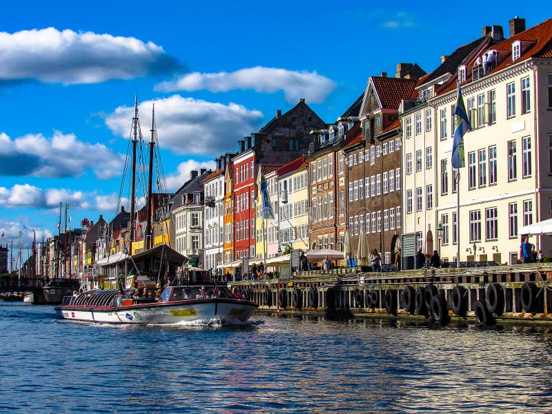 Nyhavn Canal, at Copenhagen, Denmark Editorial Image - Image of ...