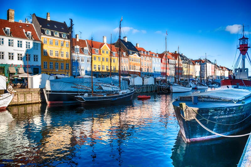 Nyhavn, Copenhaga, Dinamarca imagens de stock