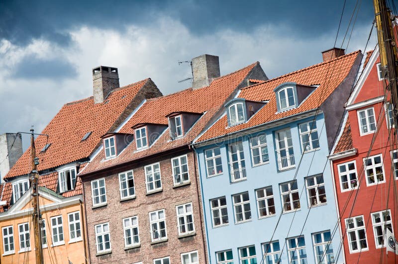 Nyhavn in Copenhagen, Denmark stock images