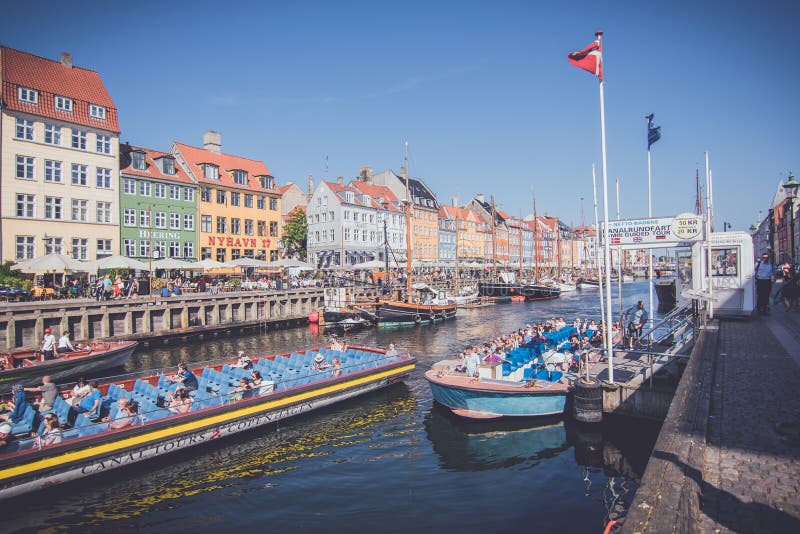 Nyhavn-Ufergegend, Kopenhagen, Dänemark stockbild Nyhavn-Ufergegend, Kopenhagen, Dänemark stockbild