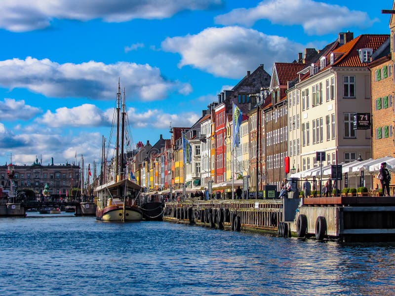 Nyhavn Canal, at Copenhagen, Denmark Editorial Stock Photo - Image of ...