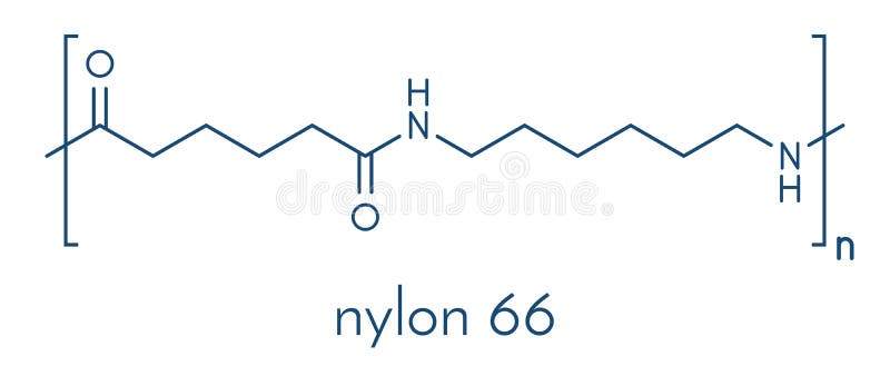 Nylon Nylon6 6 Plastic Polymeer Chemische Structuur. Skeletformule. Vector  Illustratie - Illustration of nylon, formule: 187169459
