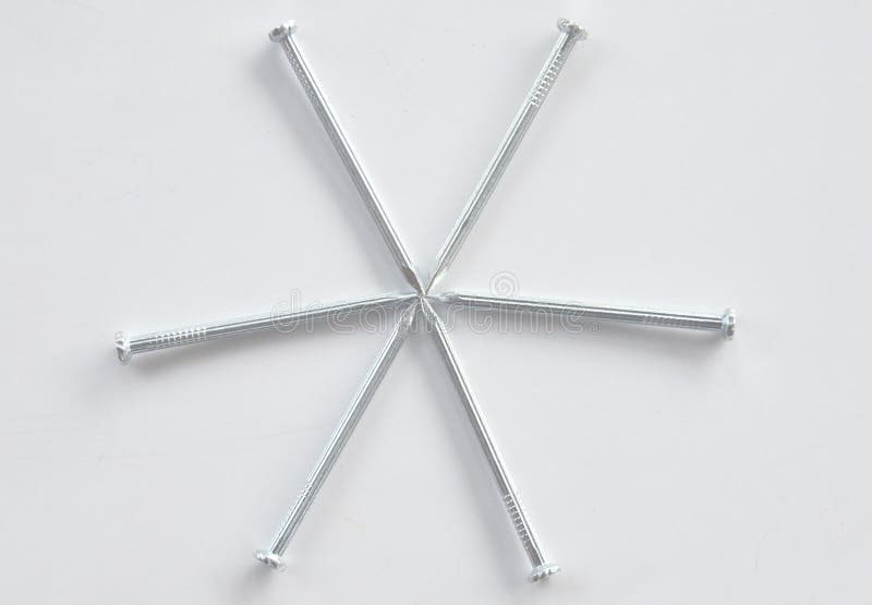 New 6 Iron Nails Circle on White Background. New 6 Iron Nails Circle on White Background