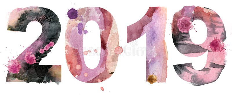 Nytt år 2019 vektor illustrationer Nytt år 2019 vektor illustrationer
