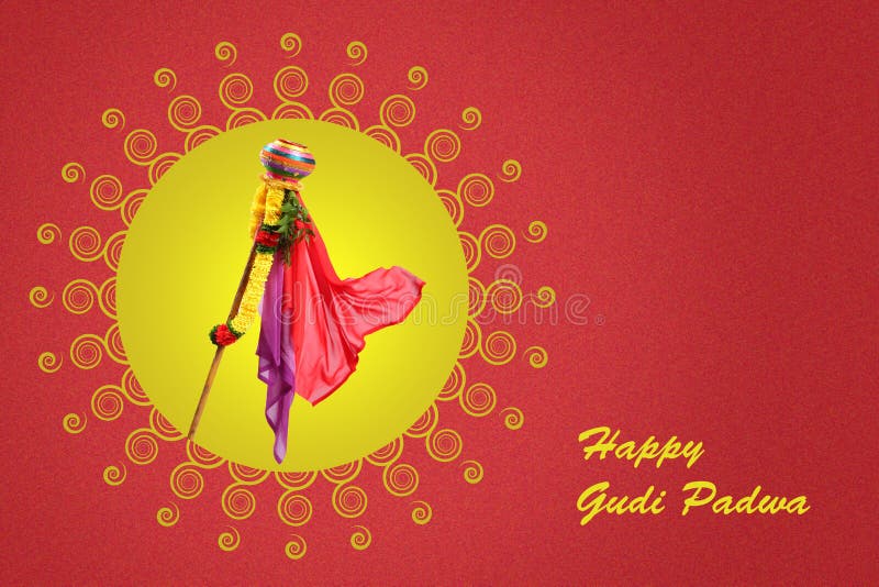 Nytt år för Gudi Padwa Marathi stock illustrationer Nytt år för Gudi Padwa Marathi stock illustrationer