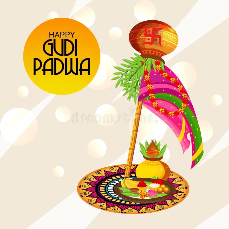 Nytt år för lycklig Gudi Padwa Marathi royaltyfri illustrationer Nytt år för lycklig Gudi Padwa Marathi royaltyfri illustrationer