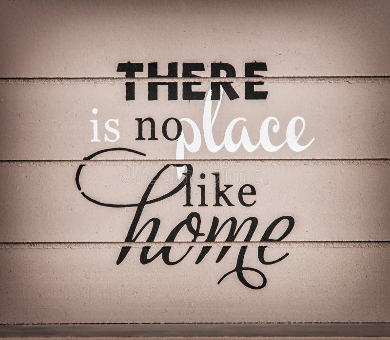 There is no place like home. Title on the wooden background. Symbolic inscription. There is no place like home. Title on the wooden background. Symbolic inscription.
