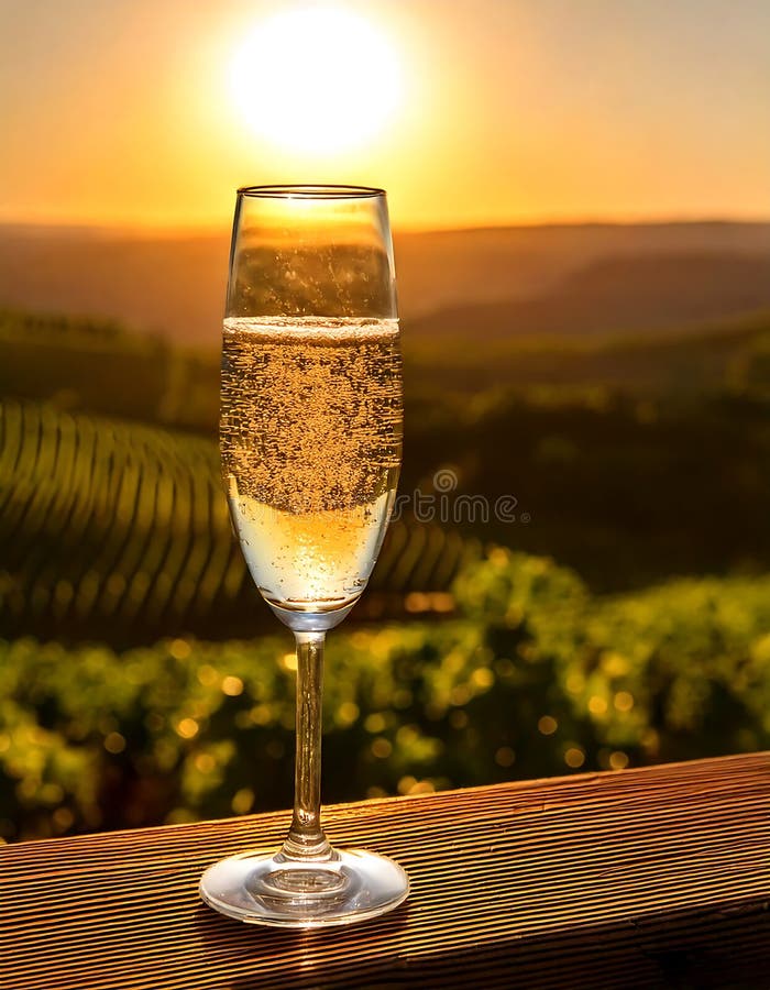 Nähe Gletscher Weißer Weinglass im Weinberg. AI Generativ stockfoto