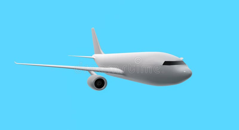 Nära realistisk flygning med vita flygplan. vektor illustrationer
