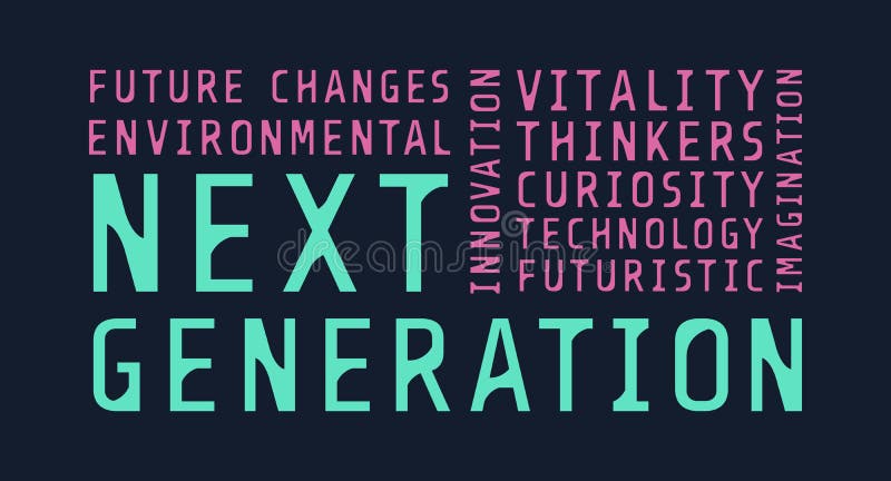 Nästa generations ordsortering stock illustrationer