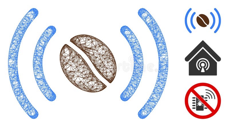 Nätillustration av kaffepifika polygonnätvektor stock illustrationer