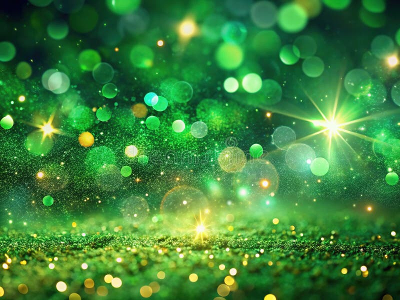 Nånting Emerald Bokeh Ljusar en brant abstrakt bakgrund för festliga firanden semesterdesign och mer stock illustrationer