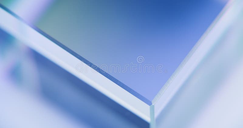 Néon lumière arrière-plan cube de verre rotation bleu banque de vidéos