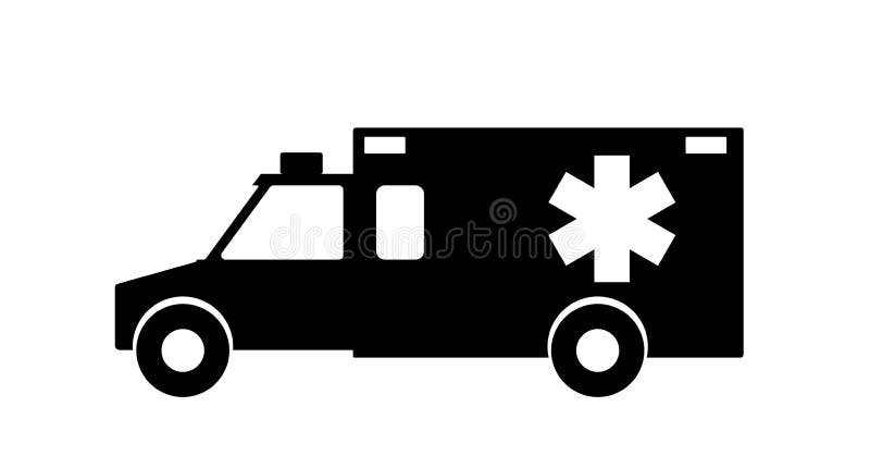 Nöd- ambulans med sirenlägenhetdesign också vektor för coreldrawillustration stock illustrationer Nöd- ambulans med sirenlägenhetdesign också vektor för coreldrawillustration stock illustrationer