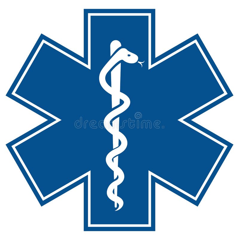 Nöd- stjärna - medicinsk intelligens för symbolcaduceusorm vektor illustrationer Nöd- stjärna - medicinsk intelligens för symbolcaduceusorm vektor illustrationer