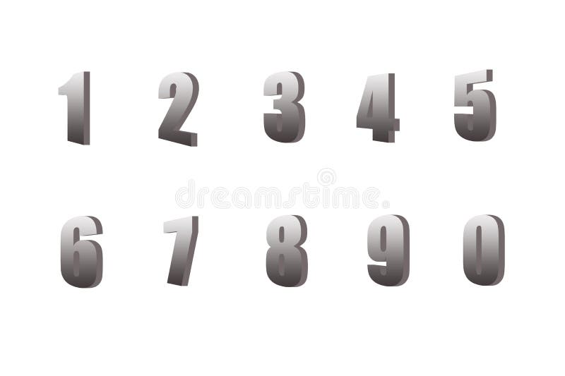 Número de prata ilustração do vetor