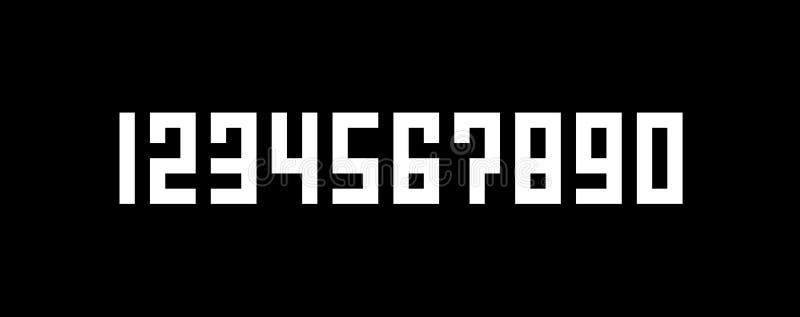 Números de las letras a partir de la cero a nueve, cuadrado e intrépido, pixel Art Style, sistema de números de estilo cuadrados,