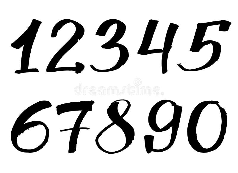 Números desenhados mão Números escritos à mão do estilo, esboço desenhado à mão da garatuja do estilo digital ilustração do vetor Números desenhados mão Números escritos à mão do estilo, esboço desenhado à mão da garatuja do estilo digital ilustração do vetor