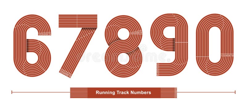 Números executando estilo Track em um conjunto 67890