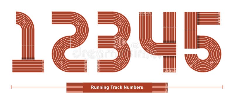 Números executando estilo Track em um conjunto 12345