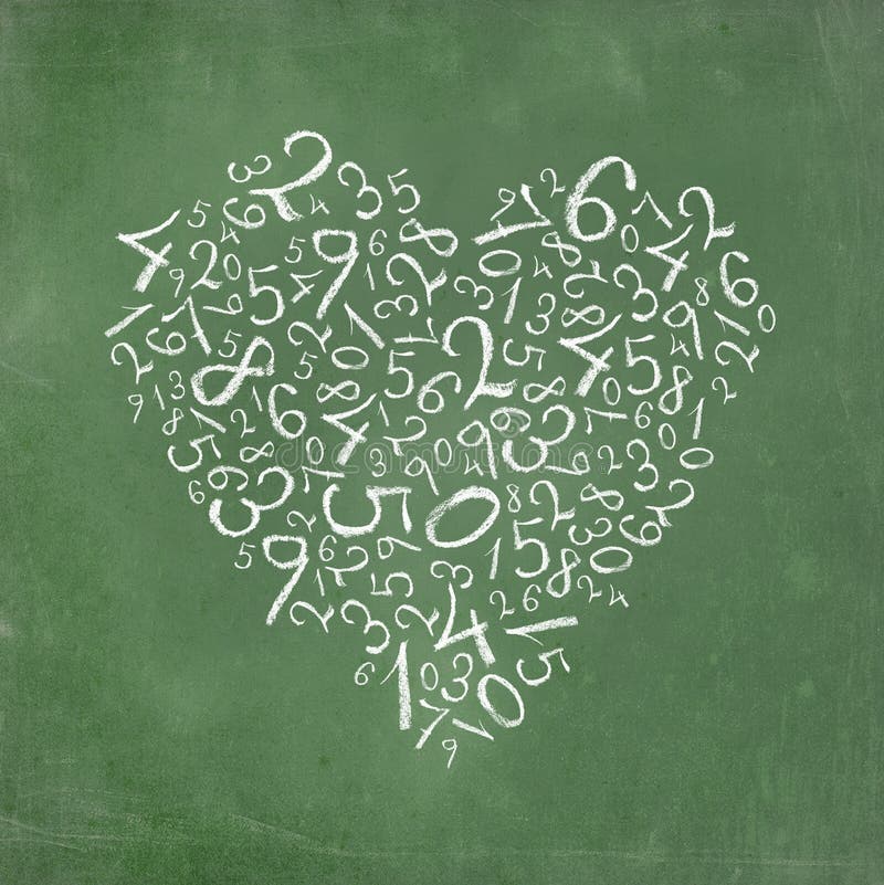 Números simples en forma de corazón stock de ilustración