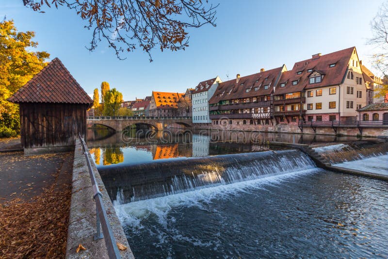 Nürnberg-Deutschland-alter Stadtfluß Pegnitz stockbild Nürnberg-Deutschland-alter Stadtfluß Pegnitz stockbild