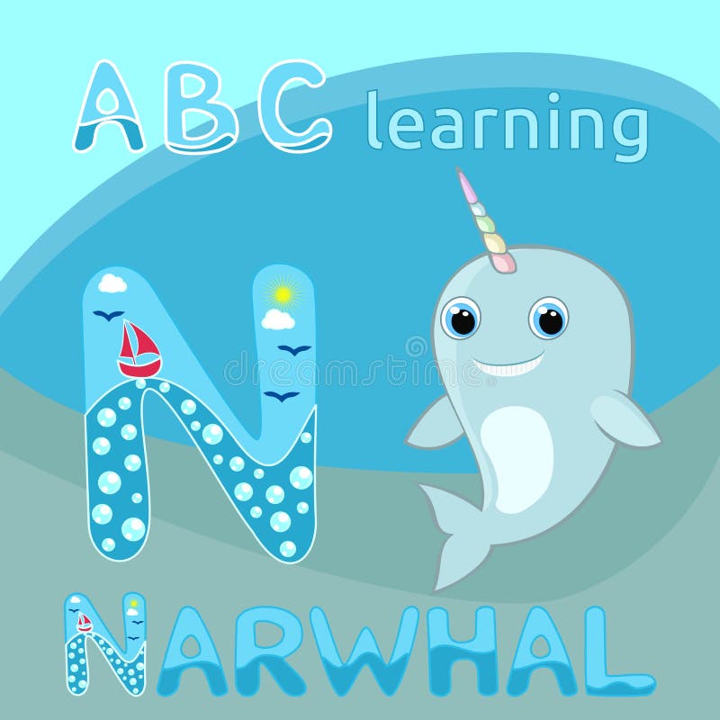 N信件ABC哄骗婴孩narwhal w彩虹垫铁传染媒介例证逗人喜爱的动画片narwhal传染媒介海哺乳动物的传染媒介海洋生活题材机会 库存例证 N信件ABC哄骗婴孩narwhal w彩虹垫铁传染媒介例证逗人喜爱的动画片narwhal传染媒介海哺乳动物的传染媒介海洋生活题材机会 库存例证