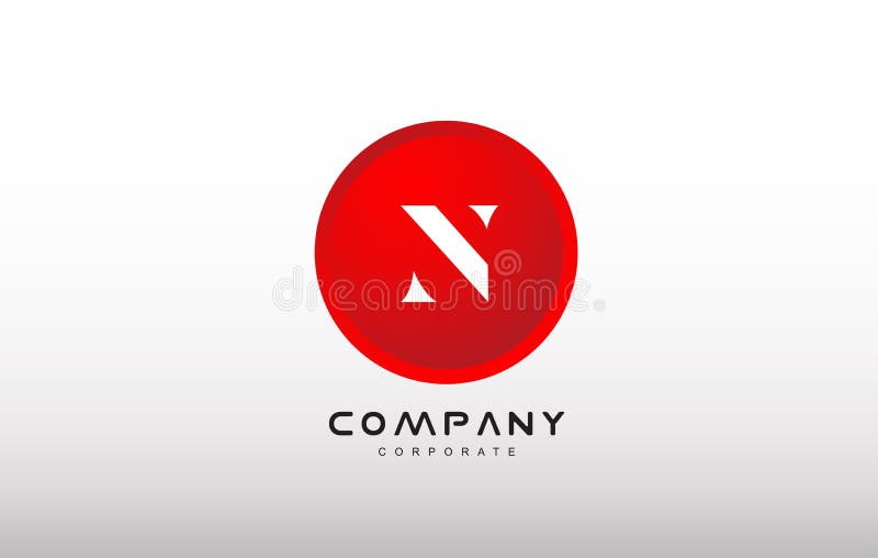 N信件字母表红色圈子小点商标传染媒介设计 皇族释放例证